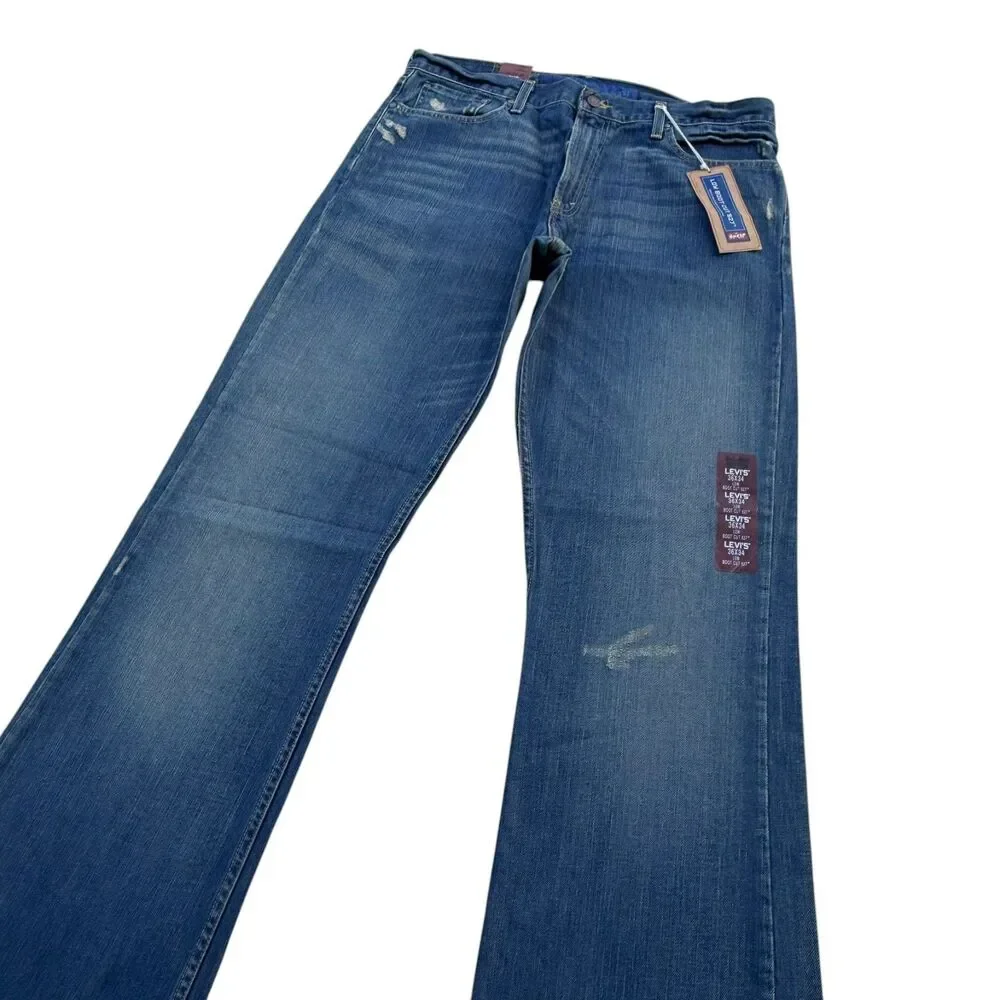 Vintage Y2K Levi’s 527 Jeans Mens 36x34 NWT Low Boot Cut Distressed Denim Baggy